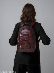 Casual Vegan Leather Office College Laptop Shoulder Business Unisex Backpack