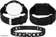 PU STRAP & KING BRACELET COMBO SET FOR MEN