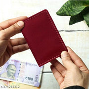 Men & Women Casual, Evening/Party, Ethnic, Formal, Travel, Trendy Maroon Artificial Leather RFID Card Holder - Mini  (10 Card Slots)