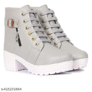 Evoria Classic Shoe with half Zip High Ankle Synthetic Winter & Summer Trendy Women Boots fabulous look and special for modelling Boots for Women's and Girls