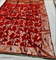 Nylon zari woven Jacquard Banarasi dyeable saree