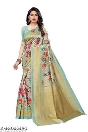 FLORAL PRINTED  BLEND SAREE