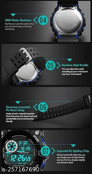 Sports Digital Watch with 6 LED Backlight & Silicone Strap