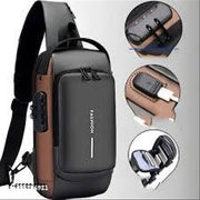 Waterproof Polyester Slim Unisex Crossbody Sling Bag Chest Backpack Men's Shoulder Bag, Leisure Travel Handbag, Hard Shell Anti-Theft Chest Bag