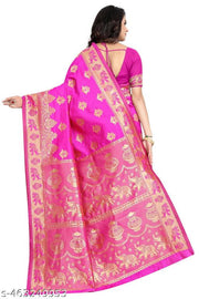 Silk-Villa soft kanjivaram silk sarees banarasi silk saree (Pari9016-Rani Pink)