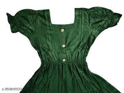 Women's "Rayon" Fashionable Flared "Stylish Kurti"  (Bottle Green)
