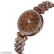 OHHO Special Edition Brown Dial & Brown Metal Bracelet Chain Analog Watch - For Women's-Ladies's-Girl's