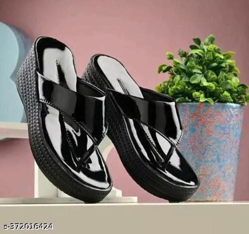 01 Latest Casual Women black heels sandals/slipper