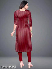 Polyster/Crepe fabric-Stylish Daily Wear Kurti With Low Price