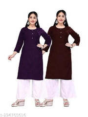Casual Women's Low Price Plain Kurta For Daily Use ( Combo Of 2)