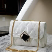 Best Quality High Material Bag For Women / Girls Leather Handbag With Beautiful Chain Handle Attractive Color Designed.