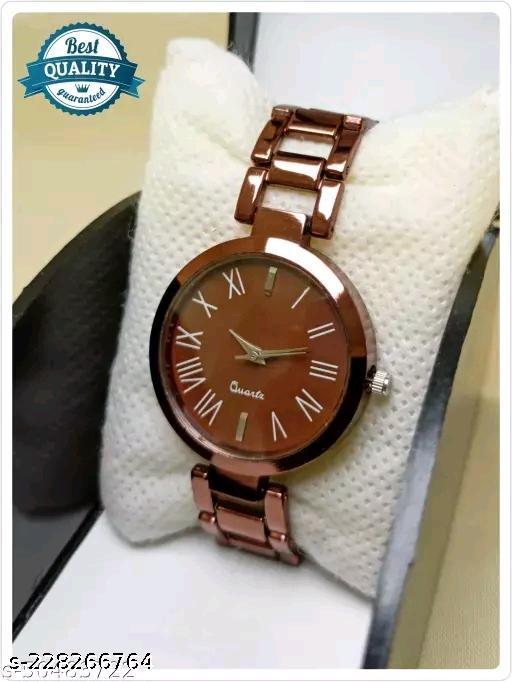 New Fancy Solid Dial Attractive Metal Chain Attractive Bracelet Analog Watch for  Women