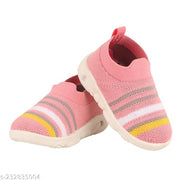 Rotation GLORY-4 Pink Knitted Slip-On Baby Shoes for Boys & Girls | Lightweight, Breathable, Soft Sole Toddler Sneakers