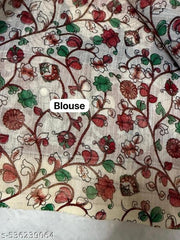 Designer Printed Kalamkari Linen Saree