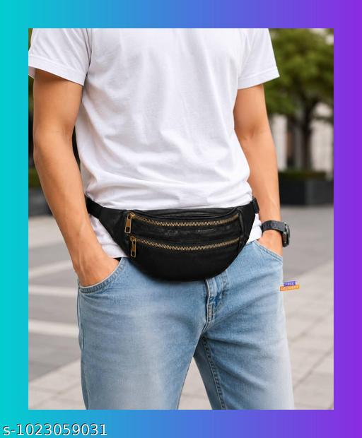 Black Waist Bag for Men & Women Travel  Waist bag Light weight Bag Daily use  Mobile phone Money cash Holder Festivals Waist Bag Adjustable Strap Chest bag Side Bag Waist Cross body Bag ETC.