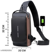 Vamesco SMALL Size Waterproof Polyester Crossbody Sling Bag, Anti Theft Chest Backpack for Men & Women, College Bag, Shoulder Travel Bagpack for Outdoor Work, Hiking