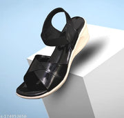 Casual Women Heels Sandals : Ladies Black Solid Heel Sandals : Women Heels : Heels & Sandals : High Heels : High Heel Sandals