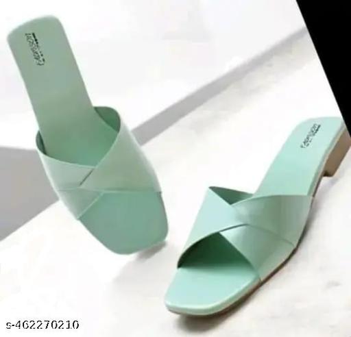 Mint Green Flat Sandals for Women | Elegant Open-Toe Slip-On Flats with Soft Cushioned Footbed | Lightweight Casual Footwear for Office, College, Shopping, Travel, Summer Outings & Everyday Ethnic Western Looks