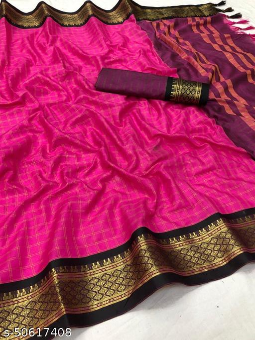 CHETTINAD CHECKED COTTON SILK SAREE