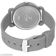 XTIME Analogue Watch Round White Dial & Grey Resin Strap for Boys & Girls