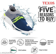 TEXOS Light Weight Flyknit Casual Sneakers Shoes For Kids, Boys and Girls