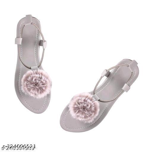 GREY RABBIT SANDAL FLAT