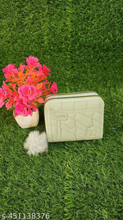 Small Double Chain Wallets with Credit Card Holder for Women and girls, Front Designs may very