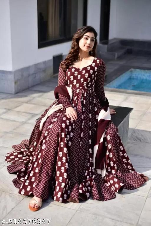 Womens and Girls Anarkali With Duptta Set
