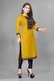 Desigener Kurti New Collection Cotton Blend Stylish New Trendy Embroidered Pattern Casual Kurta for Girls & Women