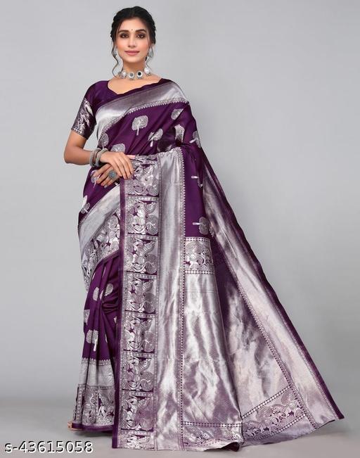 Deasigner Banarasi Silk Festival Wear Saree For Womens.