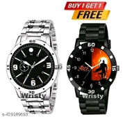 Rishtey Men style Boys Hand Watch Classy Men Analog Casual Silver Stainless Steel Analog Watch
