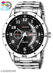 Stainless Steel Strap Day Date Analog Watch For Men