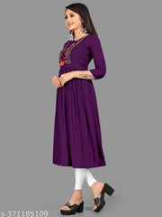 rayon kurti embroidered