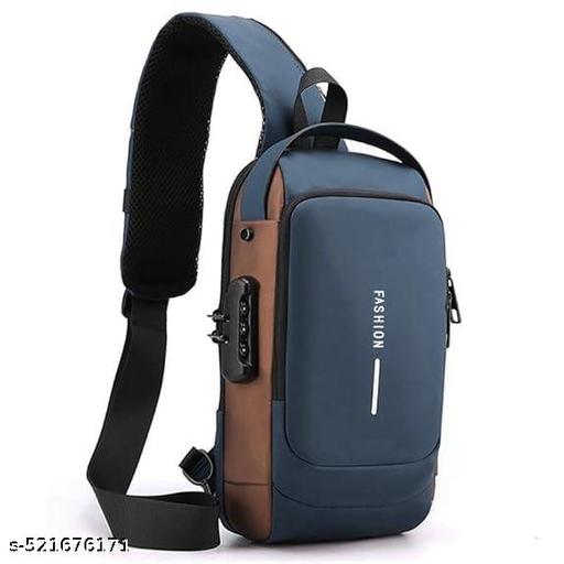 Waterproof Polyester Slim Unisex Crossbody Sling Bag Chest Backpack Men's Shoulder Bag, Leisure Travel Handbag, Hard Shell Anti-Theft Chest Bag