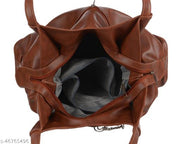 creeper Women's Handbag Leatherette Shoulder Bag with Metal Accent Detail for Everyday Use - Maroon Solid Color Tote Bag for Ladies