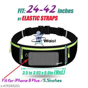 Running Waist Belt for Women & Men Sweat Rainproof Phone Holder with Adjustable Strap & 3 Pockets Headphone Hole WaistBag for Phone-Sports, Yoga, Workout & Outdoor Activities (3 Pocket Black)