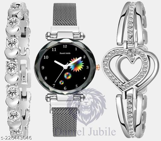 Chakra Analog fancy looking latest designed Black Dial Magnet Black Watch for Women or Girls and Watch for Girls or Women