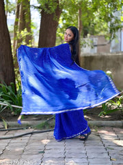 Georgette Bandhani 60gms saree with lace and blouse