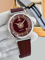 Date Function  Magnet Strap Analog Watch for Men & Boys Silver_26000k