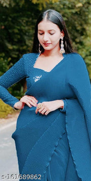 Crush Georgette Saree With Blouse