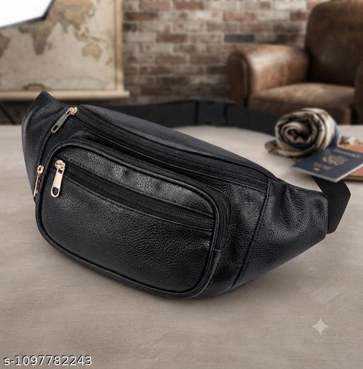 Waterproof Leather Fanny Pack for Men | Stylish Multi-Pocket Chest & Waist Bag with Adjustable Strap