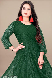 Flared Net Gown And Kurtis For Girl
