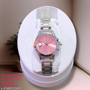 Silver Chain and Pink Dial DB Small Analog Women's & Girl's Watch