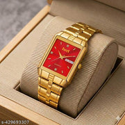 HRRT 9151 Stylish Gold Date & Day Display Analog Watch for Men & Boys | Premium Chain Watch | Party & Daily Wear