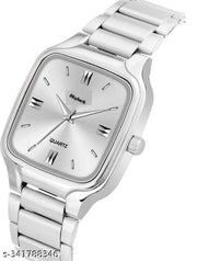 Trending Square Shape Steel Chain Analog Wrist Watch for Men