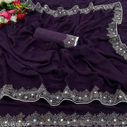 FREYA FASHION SOFT GEORGETTE WITH SIROSKI DIAMONDS WORK WEDDING CREATION & PARTY WEAR SAREE