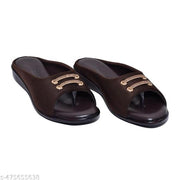 New glow walk women flat sandal and girls stylish flip flops brown