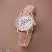 Trendy Girl's Watch Luxurious Looking Hearts Arrow Printed White Dial Leather Belt Girl and Women  Korean Rose Gold Women Quartz Watch Ladies Watch Leather Belt Watch Casual Style Ladies Watch