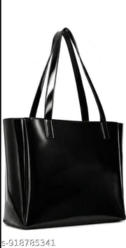 Spacious Tote Bag For Womens Handbag Ladies Purses, With Zip Closure Shining Synthetic Leather
