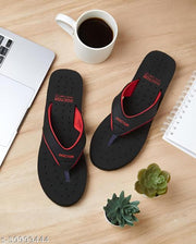 Aaksu Dr ORTHO COMFY Soft Women's Diabetic & Orthopedic Light Weight Slippers FlipFlops black red